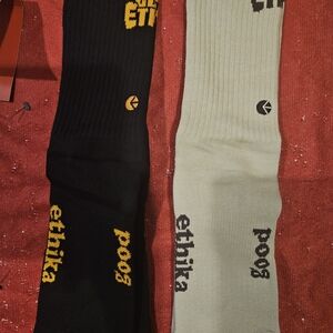 Ethika Black and Cream Casual Socks